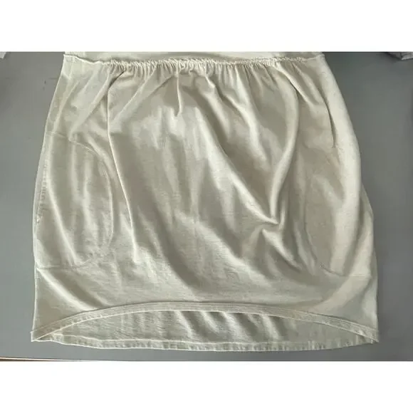 Anthropologie Sz M Off The Shoulder Dress Cream Knit Mini Cottage Core Comfy NWT - Picture 7 of 11